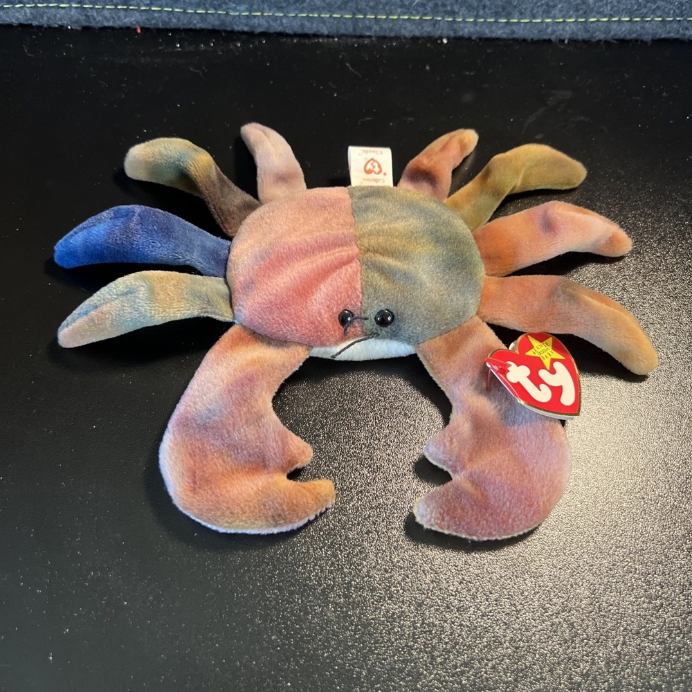 Ty Beanie Baby Multicolor Plush Crab - Soft Rainbow Crab Stuffed Toy